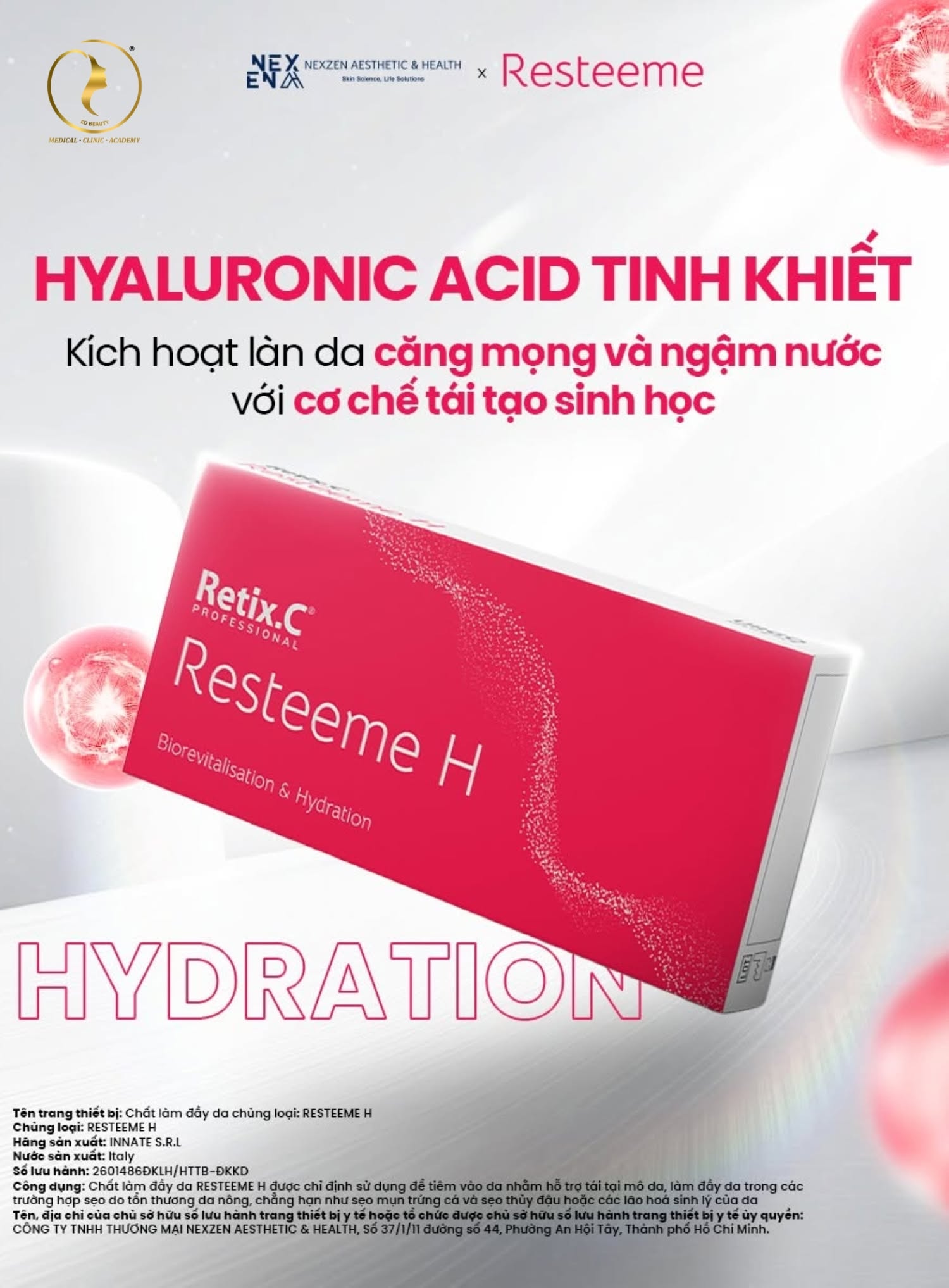 Resteeme H - Tái tạo sinh học và cấp ẩm chuyên sâu